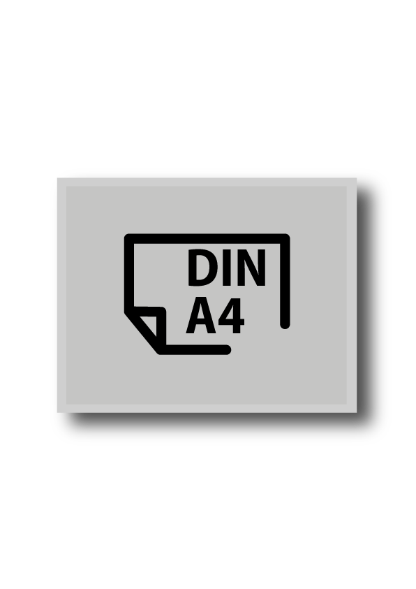 Plakat DIN A4 quer (297 x 210 mm) einseitig 5/0-farbig bedruckt (CMYK 4-farbig + 1 Sonderfarbe HKS oder Pantone)